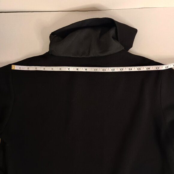 Zara Black Fleece Cowl Neck Pullover Sweatshirt Ribbon Tie Hem Women’s Small EUC - Picture 11 of 16